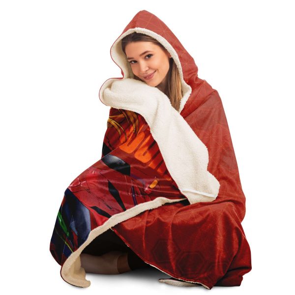 Evangelion Lady Asuka Political Hooded Blanket Official Evangelion Merch