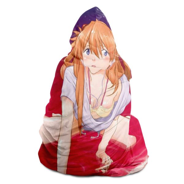 Evangelion Asuka Hentai Hooded Blanket Official Evangelion Merch