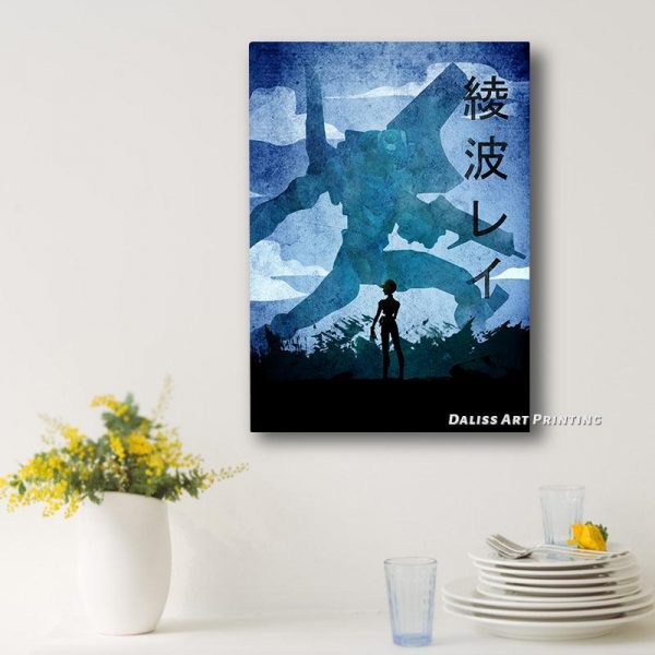 Anime Rei Blue Evangelion Wall Art Official Evangelion Merch