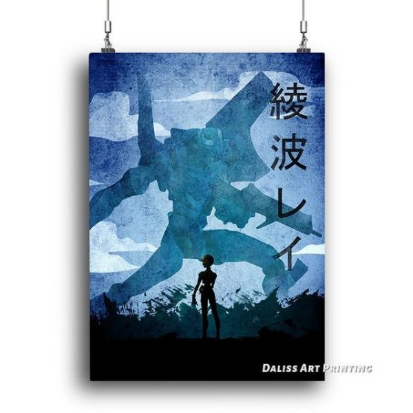 Anime Rei Blue Evangelion Wall Art Official Evangelion Merch