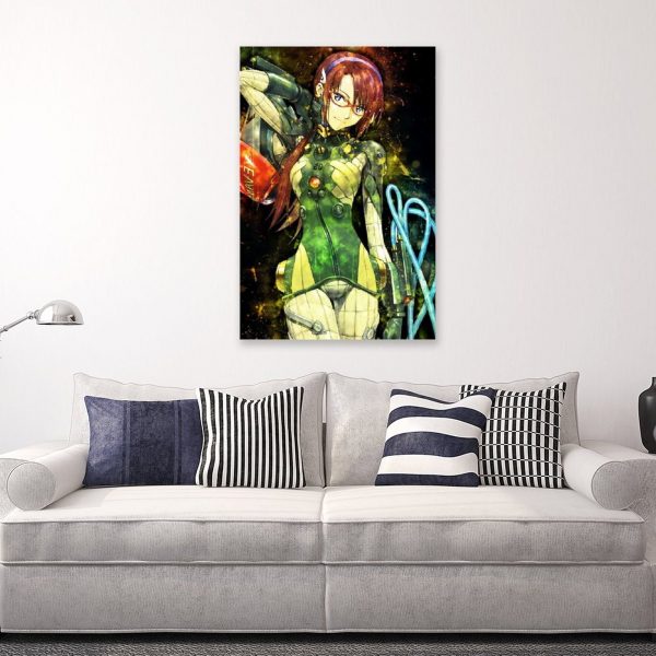 Anime Evangelion Girl MakinamiCanvas Painting Wall Art Posters and Prints Wall Pictures for Living Room Decoration 4 - Evangelion Merch