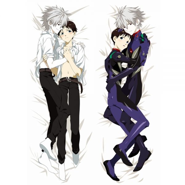 Anime JK EVA Nagisa Kaworu Ikari Shinji Male Dakimakura Body Pillowcase EOE ROE NGE Pillow Cover 1 - Evangelion Merch