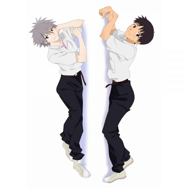 Anime JK EVA Nagisa Kaworu Ikari Shinji Male Dakimakura Body Pillowcase EOE ROE NGE Pillow Cover 2 - Evangelion Merch