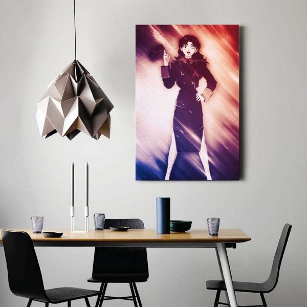 Anime Misato Evangelion GirlCanvas Painting Wall Art Posters and Prints Wall Pictures for Living Room Decoration 2 - Evangelion Merch