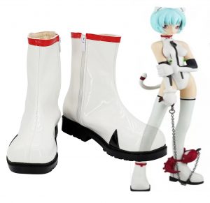 EVA Rei Ayanami Cosplay Boots White Leather Shoes Custom Made Any Size - Evangelion Merch