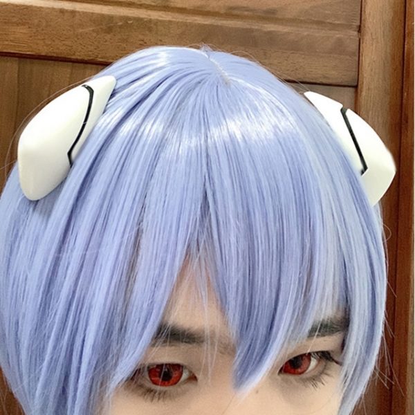 High Quality Anime EVA Short Light Blue Hair Ayanami Rei Heat Resistant Wig Cosplay Headwear - Evangelion Merch