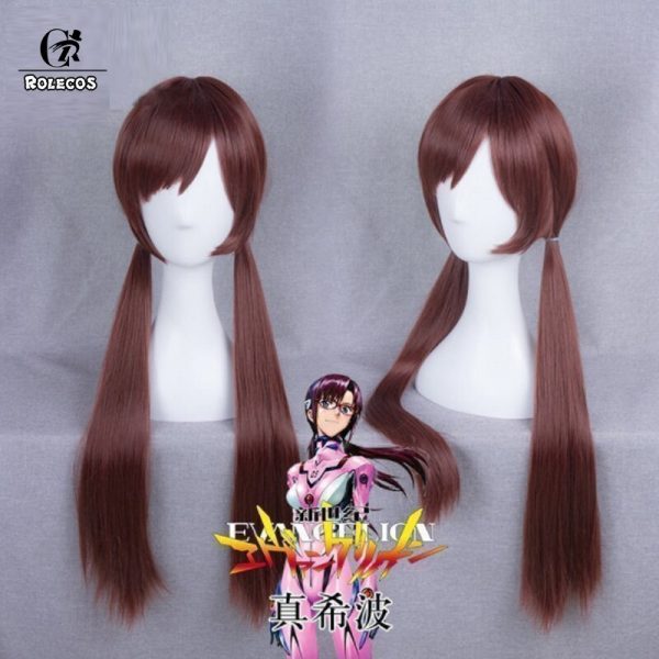 ROLECOS Anime EVA Cosplay Makinami Mari Wigs Long Red brown Heat Resistant Synthetic Hair Perucas Cosplay 1 - Evangelion Merch