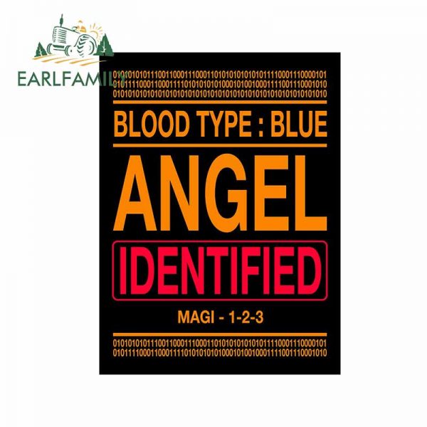 EARLFAMILY 13cm x 9 8cm for Evangelion Angel Identified Car Stickers Personality Motorcycle Surfboard Decal VAN - Evangelion Merch