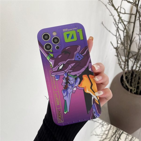 Japanese anime Evangelion silicone Phone Case for iPhone 12 Pro Max 11 7 8 Plus XR 4 - Evangelion Merch