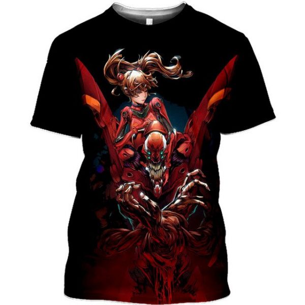 NEW Animated Evangelion T Shirt Casual Top Univers Fashion Men s Collar Shirts Streetwear Funny - Evangelion Merch