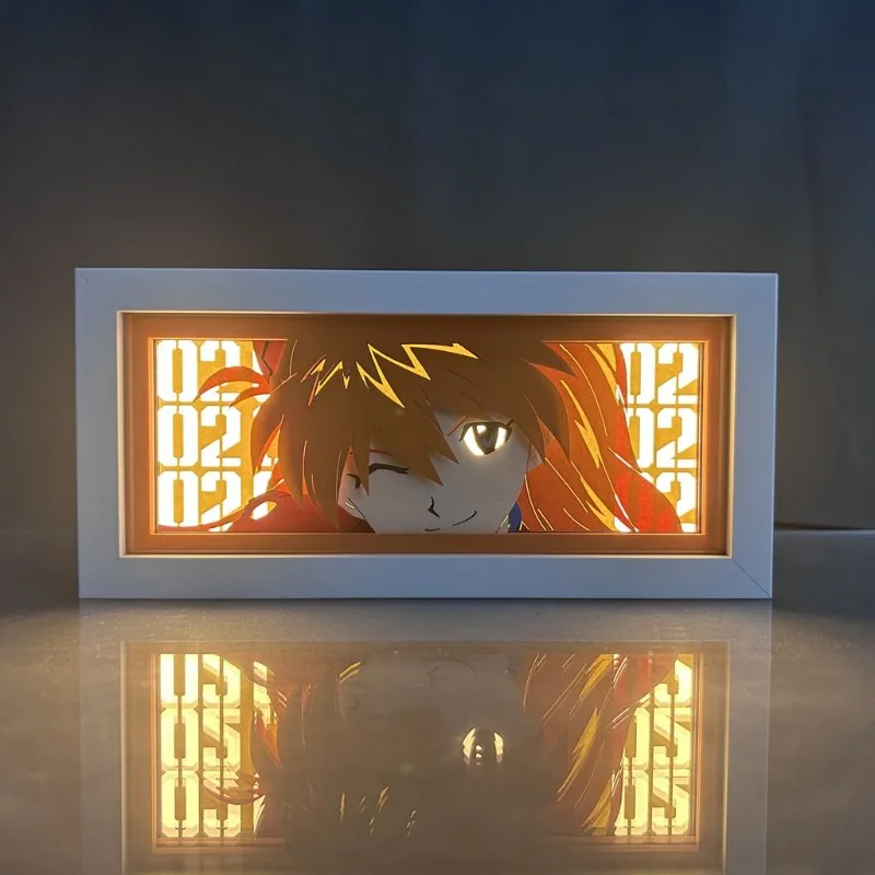Neon genesis Evangelion Ayanami Rei paper carving lamp Asuka night lamp desktop ornaments collection anime birthday - Evangelion Merch