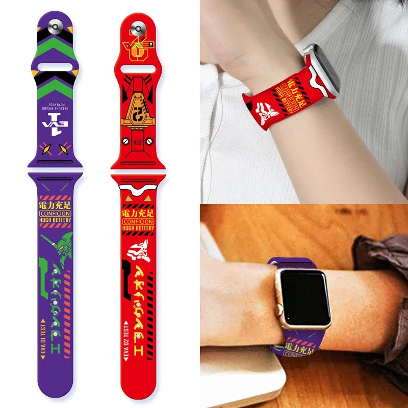 Evangelion Anime Silicone Strap for Apple Watch Band 44mm 40mm 45mm 41mm 49mm 42mm 38mm Iwatch - Evangelion Merch