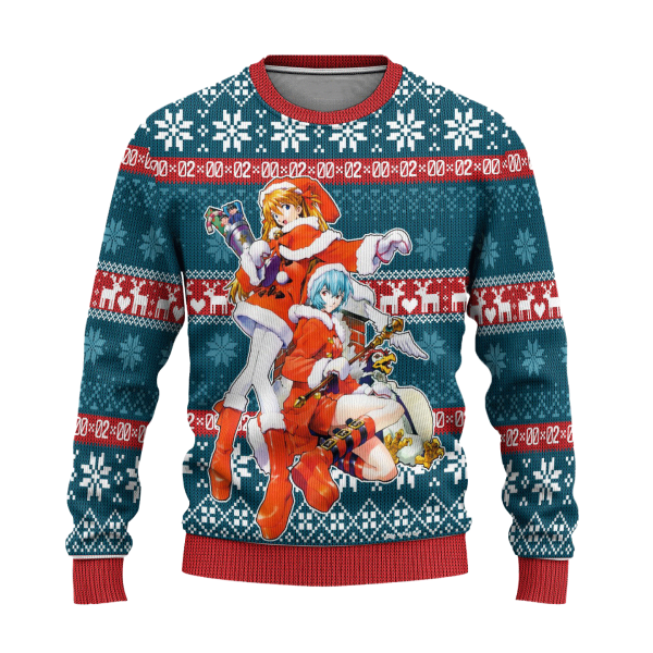 neon genesis evangelion anime ugly christmas sweater custom xmas gift 4am3i - Evangelion Merch